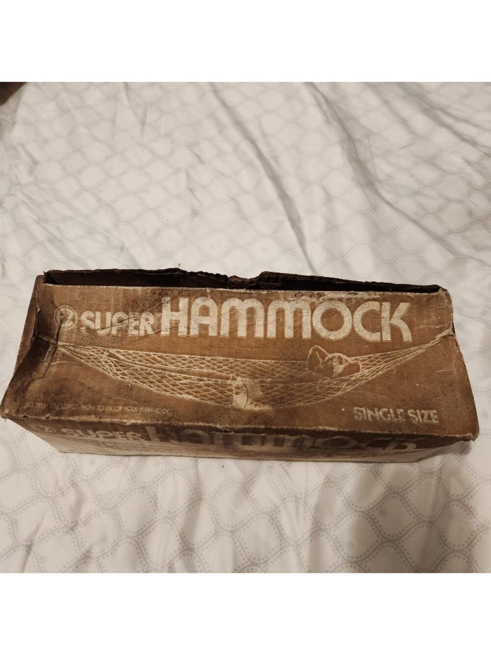 Vintage E-Z Single Super Hammock Original California Camping & Outdoor Nylon Rop
